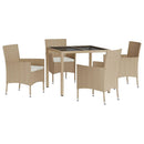 5-Delige Tuinset Met Kussens Poly Rattan Beige