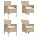 5-Delige Tuinset Met Kussens Poly Rattan Beige