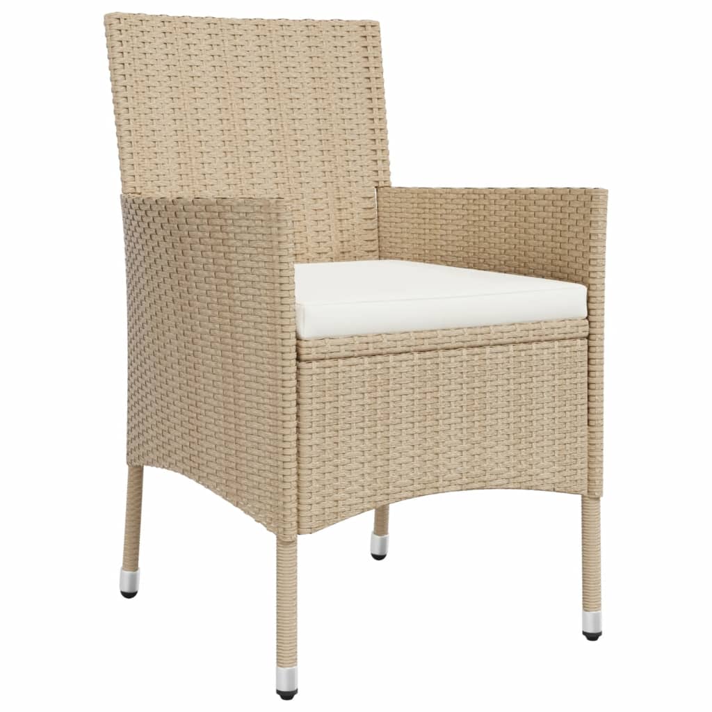 5-Delige Tuinset Met Kussens Poly Rattan Beige