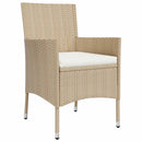 5-Delige Tuinset Met Kussens Poly Rattan Beige