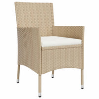 5-Delige Tuinset Met Kussens Poly Rattan Beige