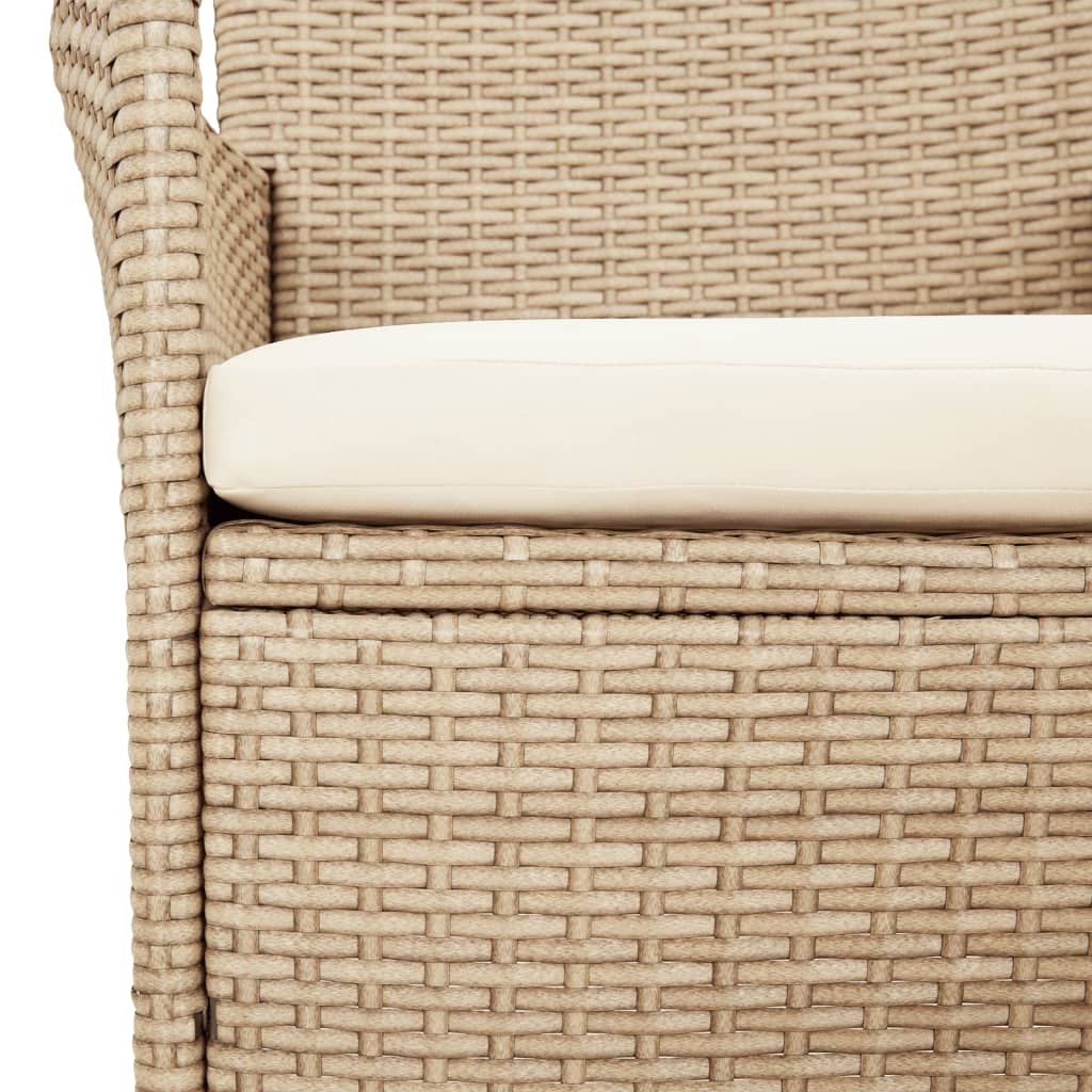 5-Delige Tuinset Met Kussens Poly Rattan Beige
