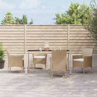 5-Delige Tuinset Met Kussens Poly Rattan Beige