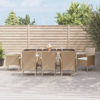 5-Delige Tuinset Met Kussens Poly Rattan Beige