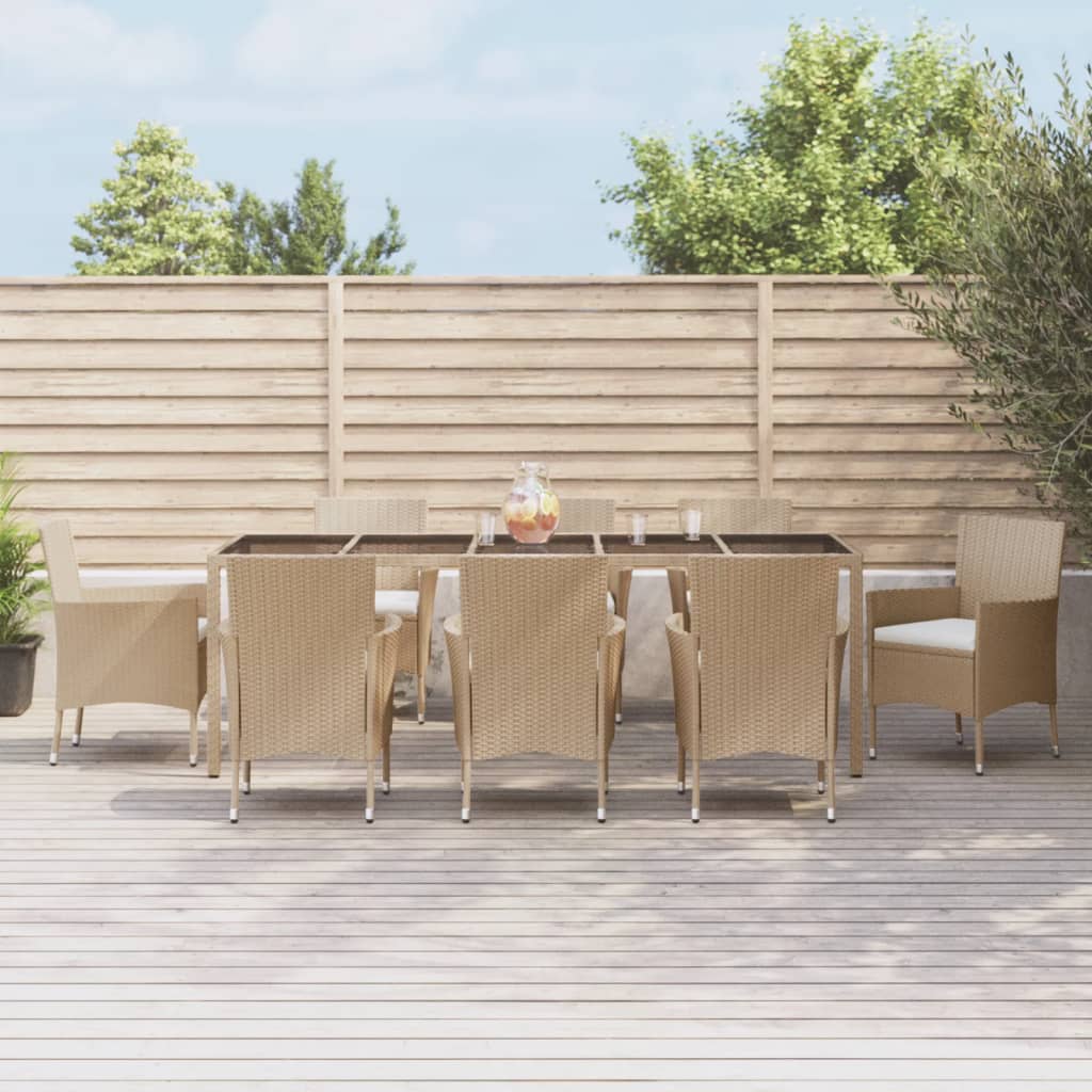 5-Delige Tuinset Met Kussens Poly Rattan Beige