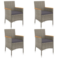 5-Delige Tuinset Met Kussens Poly Rattan Grijs