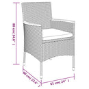 5-Delige Tuinset Met Kussens Poly Rattan Grijs