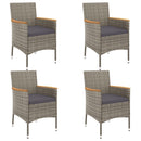 5-Delige Tuinset Met Kussens Poly Rattan Grijs