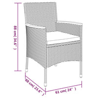5-Delige Tuinset Met Kussens Poly Rattan Grijs