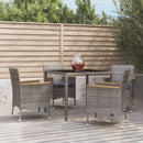5-Delige Tuinset Met Kussens Poly Rattan Grijs