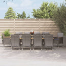 5-Delige Tuinset Met Kussens Poly Rattan Grijs