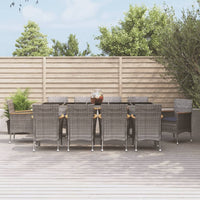 5-Delige Tuinset Met Kussens Poly Rattan Grijs