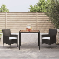 5-Delige Tuinset Met Kussens Poly Rattan Zwart