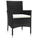 5-Delige Tuinset Met Kussens Poly Rattan Zwart