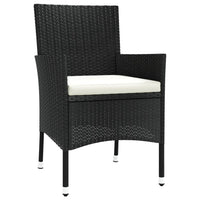 5-Delige Tuinset Met Kussens Poly Rattan Zwart