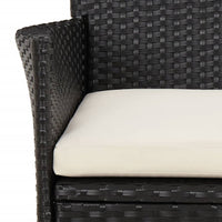 5-Delige Tuinset Met Kussens Poly Rattan Zwart