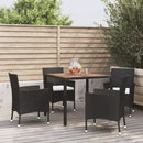 5-Delige Tuinset Met Kussens Poly Rattan Zwart