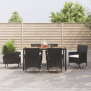 5-Delige Tuinset Met Kussens Poly Rattan Zwart