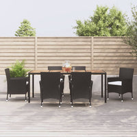 5-Delige Tuinset Met Kussens Poly Rattan Zwart