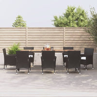 5-Delige Tuinset Met Kussens Poly Rattan Zwart