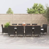 5-Delige Tuinset Met Kussens Poly Rattan Zwart