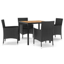 5-Delige Tuinset Met Kussens Poly Rattan Zwart