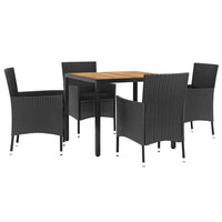 5-Delige Tuinset Met Kussens Poly Rattan Zwart