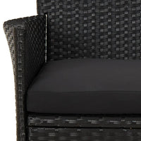 5-Delige Tuinset Met Kussens Poly Rattan Zwart