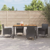 5-Delige Tuinset Met Kussens Poly Rattan Zwart