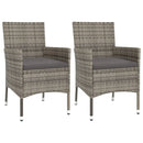 3-Delige Tuinset Met Kussens Poly Rattan Grijs