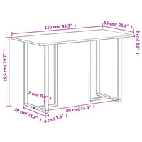 Eettafel 110X55X75,5 Cm