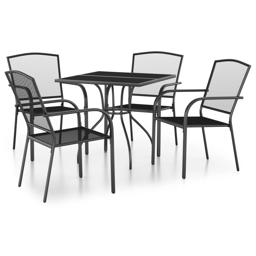 5-Delige Tuinset Staal Antracietkleurig