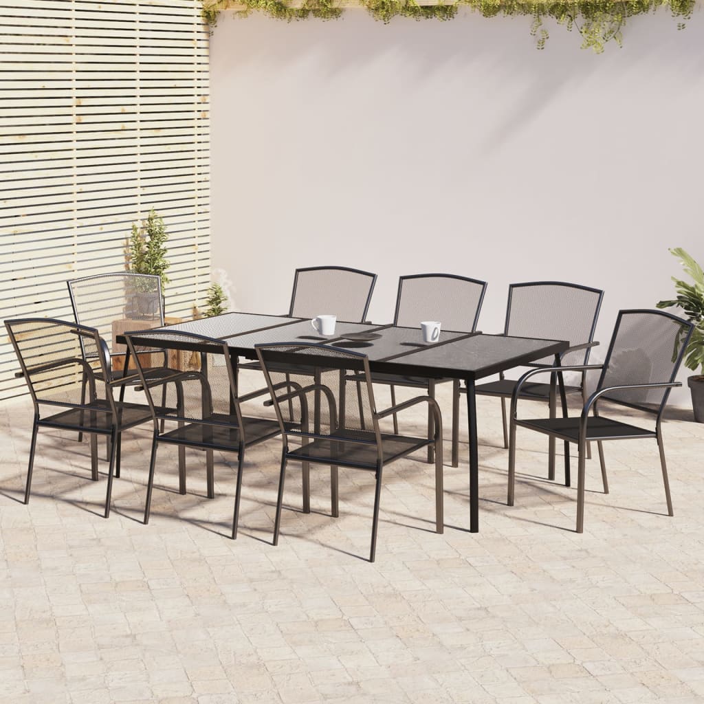 5-Delige Tuinset Staal Antracietkleurig