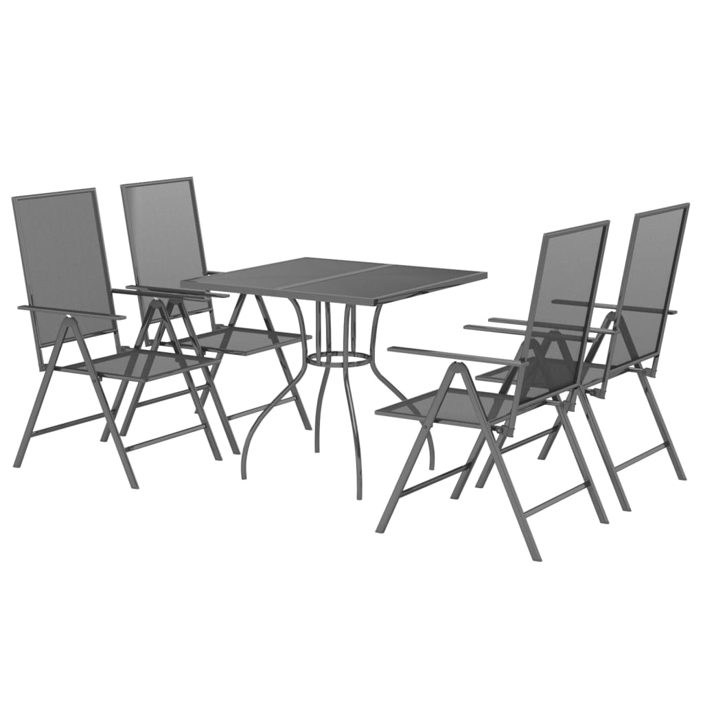 5-Delige Tuinset Staal Antracietkleurig