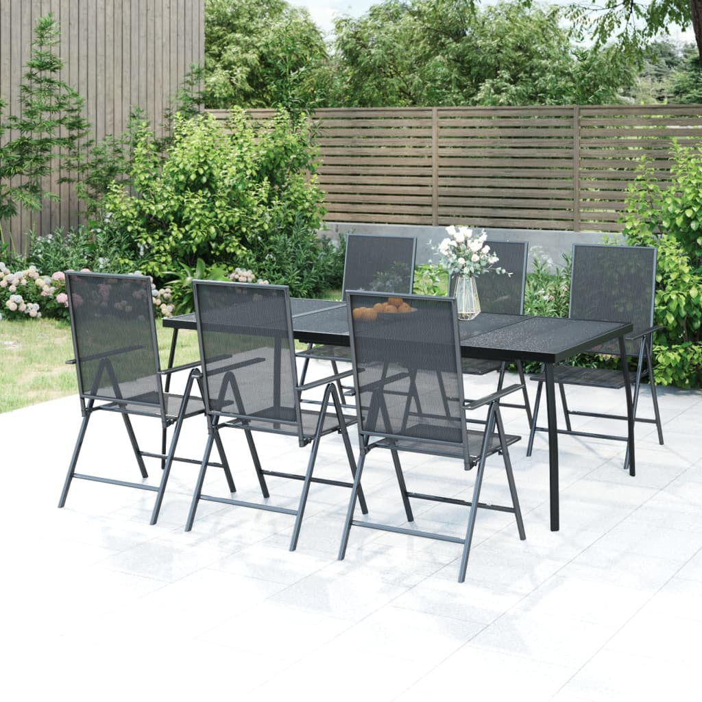 5-Delige Tuinset Staal Antracietkleurig