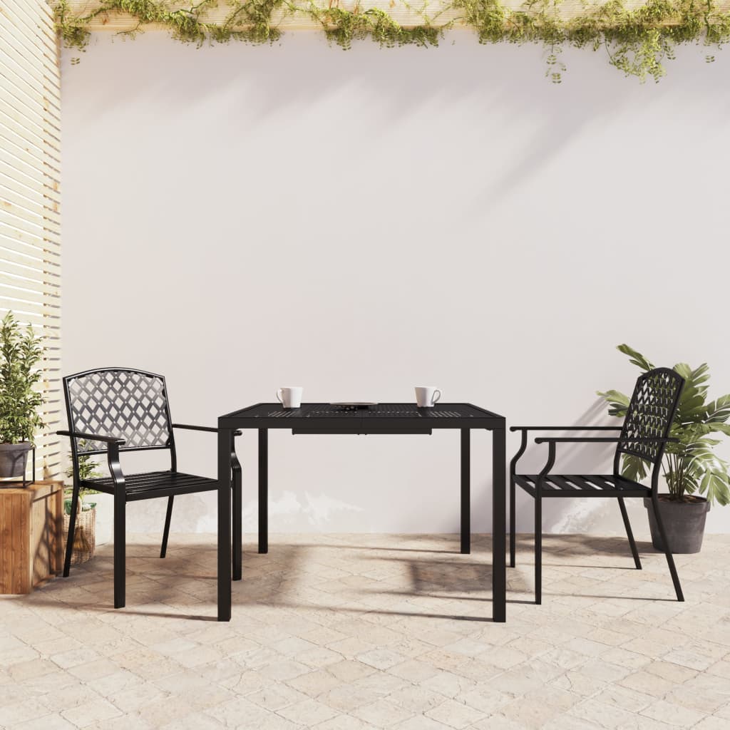 3-Delige Tuinset Staal Antracietkleurig