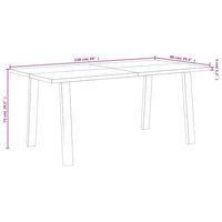 Eettafel 150X90X75 Cm Massief Acaciahout