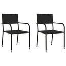 3-Delige Tuinset Poly Rattan En Staal Zwart