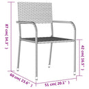 3-Delige Tuinset Poly Rattan En Staal Zwart
