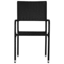 3-Delige Tuinset Poly Rattan En Staal Zwart