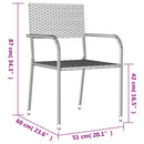3-Delige Tuinset Poly Rattan En Staal Grijs En Zwart