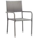3-Delige Tuinset Poly Rattan En Staal Grijs En Zwart