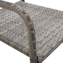 3-Delige Tuinset Poly Rattan En Staal Grijs En Zwart