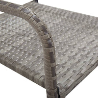 3-Delige Tuinset Poly Rattan En Staal Grijs En Zwart