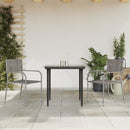 3-Delige Tuinset Poly Rattan En Staal Grijs En Zwart