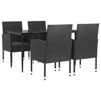 5-Delige Tuinset Poly Rattan En Staal Zwart