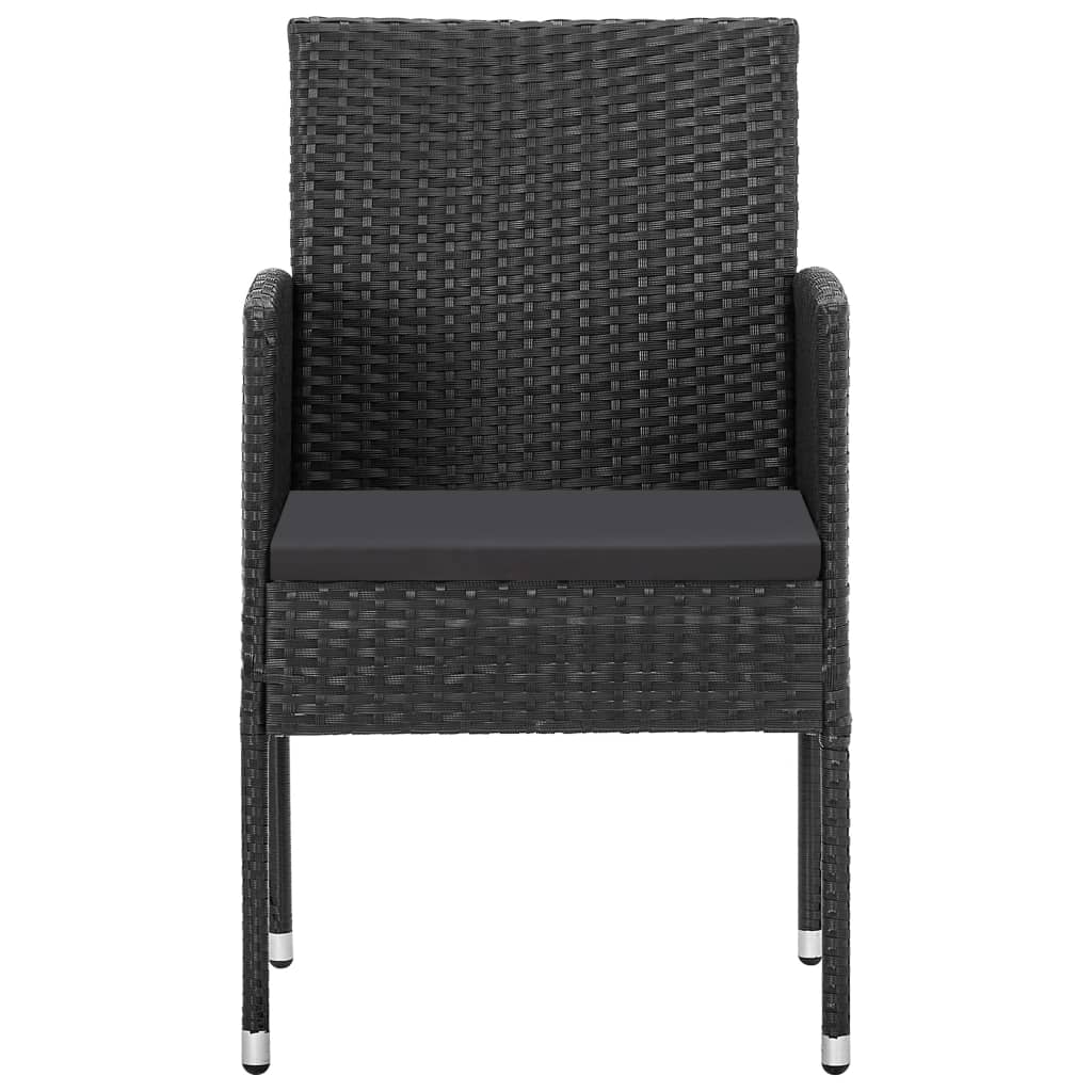 5-Delige Tuinset Poly Rattan En Staal Zwart