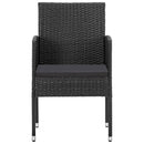 5-Delige Tuinset Poly Rattan En Staal Zwart