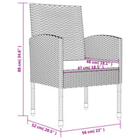 5-Delige Tuinset Poly Rattan En Staal Zwart
