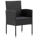 5-Delige Tuinset Poly Rattan En Staal Zwart